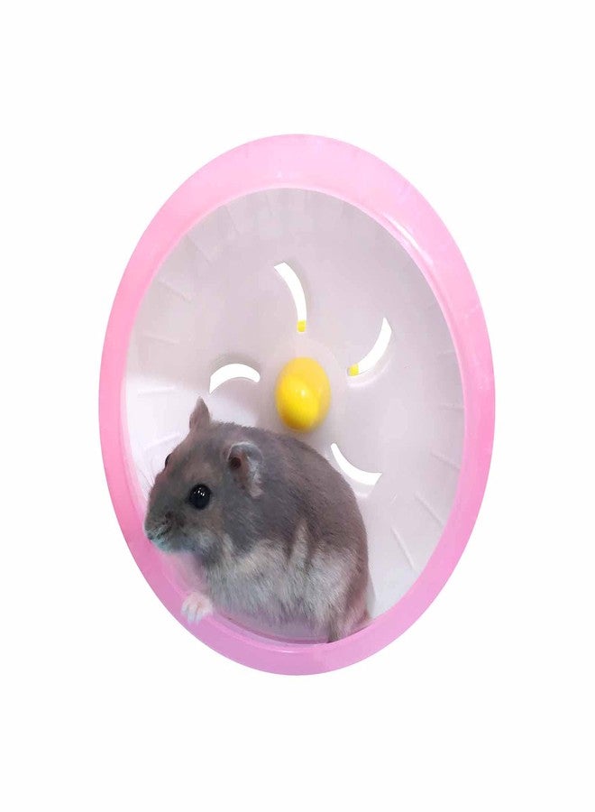 WishLotus Hamster Running Wheel, Silent Jogging Exercise Toy Hamsters Cage Accessory for Drawf Hamster Golden Silk Shih Tzu Bear (Pink) - Image 1